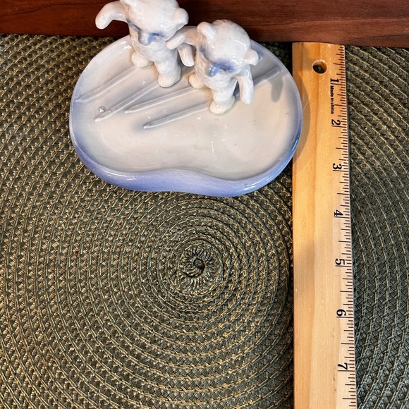 Antique German Porcelain Bears Blue & White Trinket Dish Circa Mid to Late 1800s - Picture 10 of 11